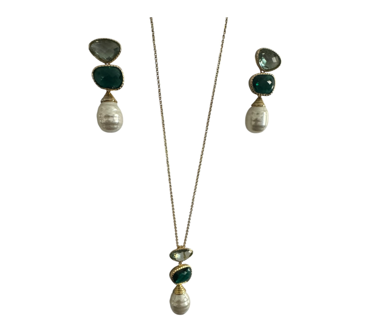Natural Stone Earring and Necklace Set