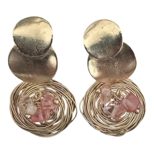 Pink Quartz Round Earring