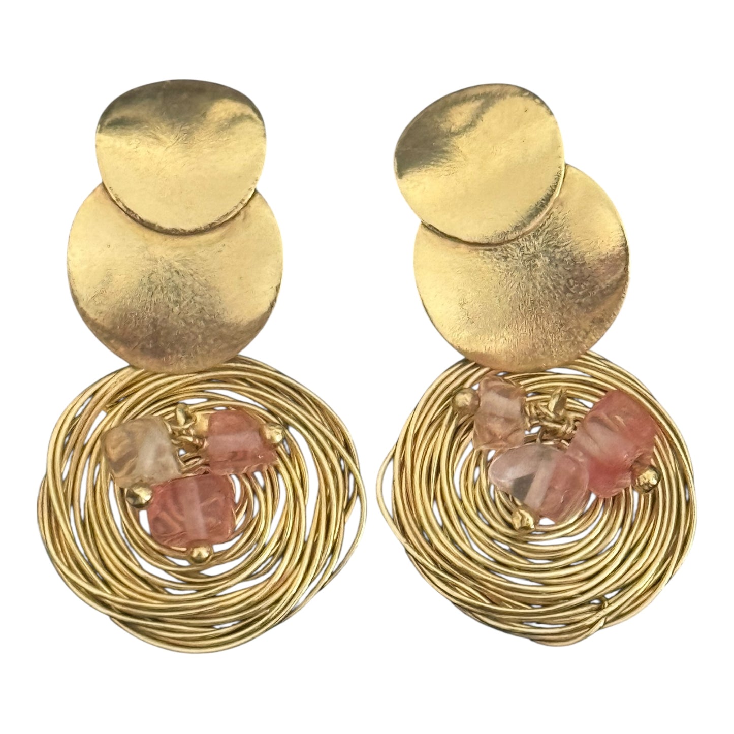 Pink Quartz Round Earring