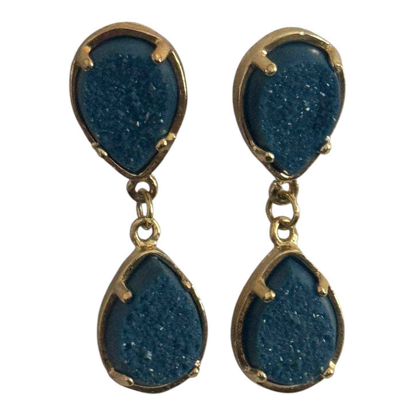 Blue Emerald Natural Stone Earrings