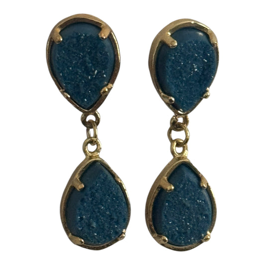 Blue Emerald Natural Stone Earrings