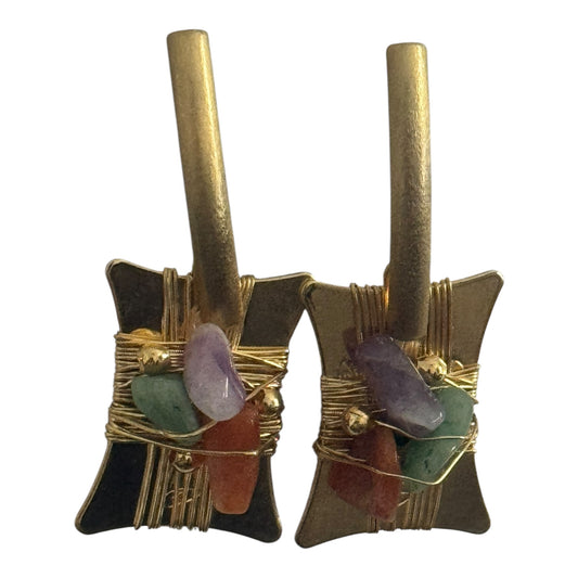 Square Natural Stone Earrings